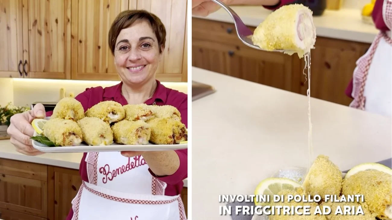 Involtini di pollo filanti, Benedetta Rossi svela la ricetta segreta: tutto in friggitrice ad aria