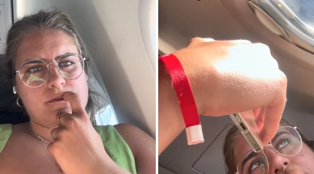 Donna in aereo si siede lato finestrino, poi filma la maleducazione del passeggero di fianco a lei