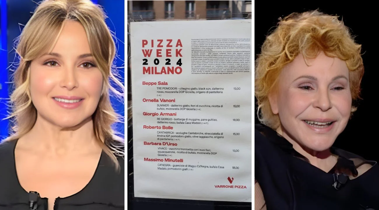 Milano, ristorante crea pizze in onore di Barbara d'Urso e Ornella Vanoni: gli ingredienti